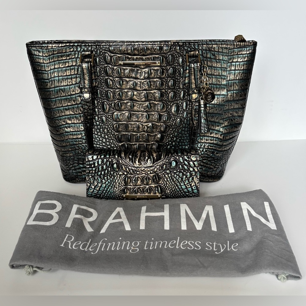 Brahmin Medium Asher Agate Melbourne Bag and Wallet - Picture 1 of 13